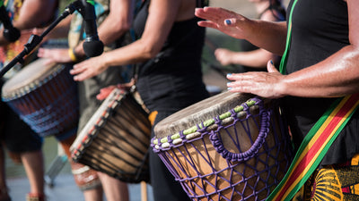 Grand entrance featuring traditional drummers and dancers